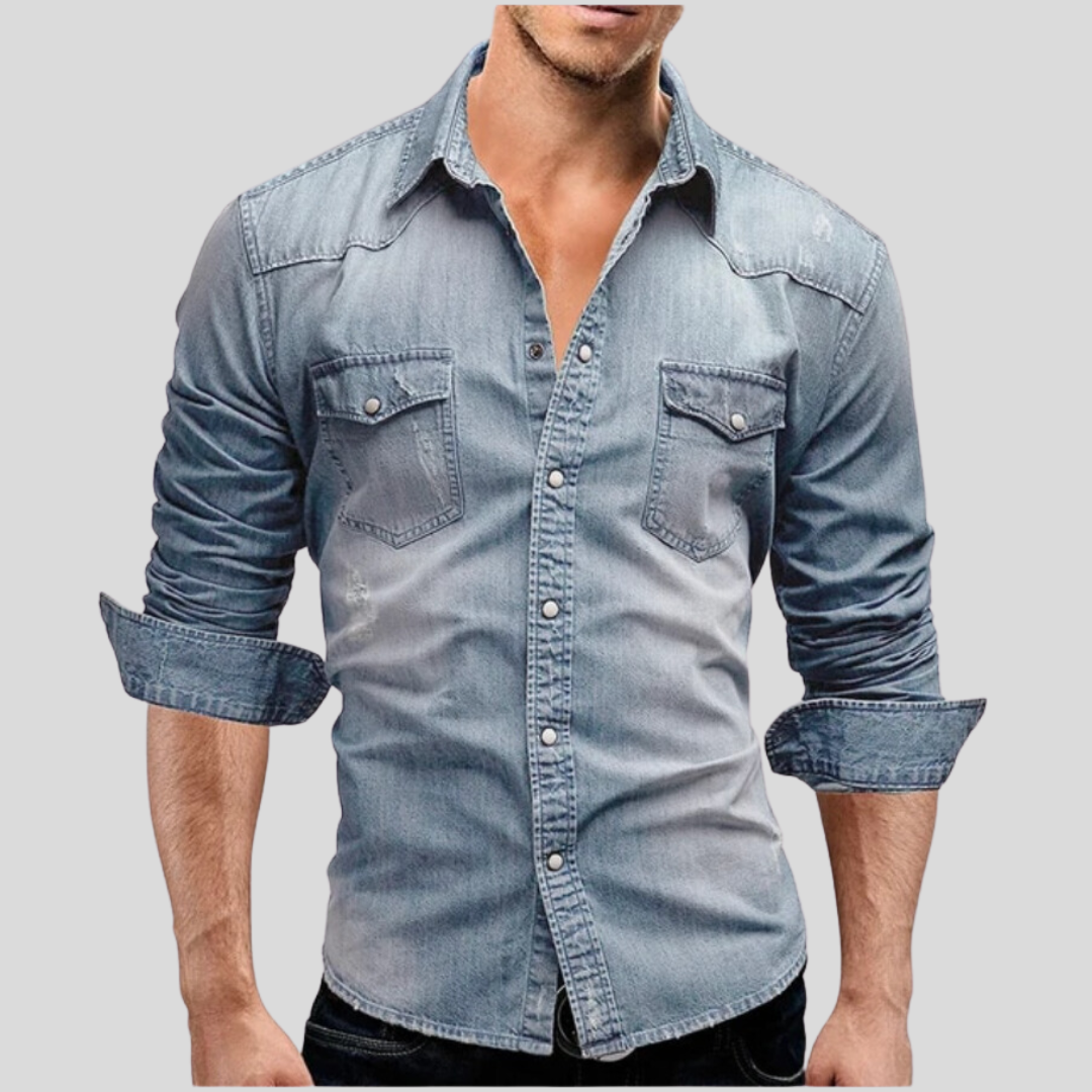 EMILIANOâ„¢|CAMICIA DENIM MODERNA