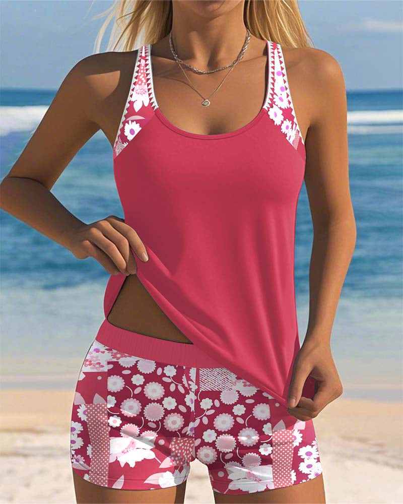 GINEVRAâ„¢|TANKINI FLOREALE COMODO