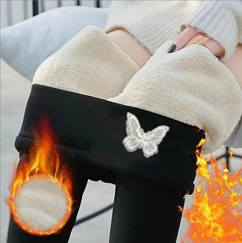 Stylish Warm: Women's Warm High-waisted Leggings Are Elastic And Comfortable