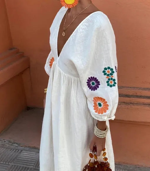 Maëlle™ | Abito Lungo Ricamato