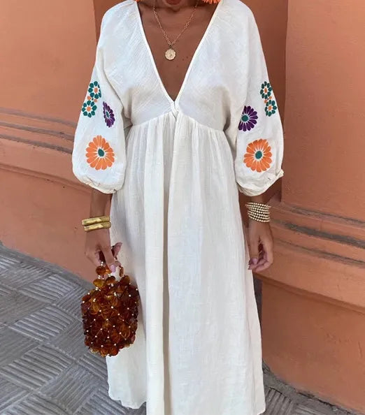 Maëlle™ | Abito Lungo Ricamato