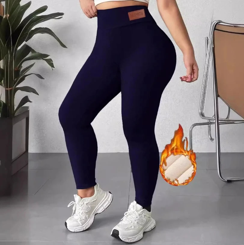 Stylish Warm: Women's Warm High-waisted Leggings Are Elastic And Comfortable
