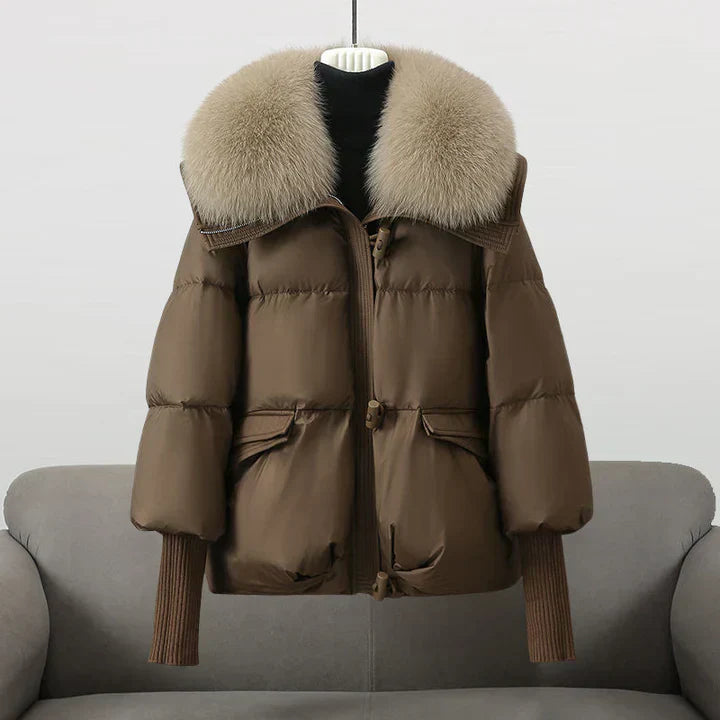 Indi™ -  luxurious, wide faux fur collar Jacket